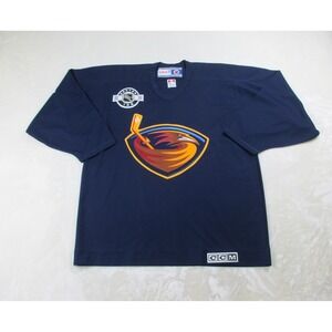 VINTAGE CCM Center Ice Atlanta Thrashers Jersey Mens Large Blue NHL Hockey